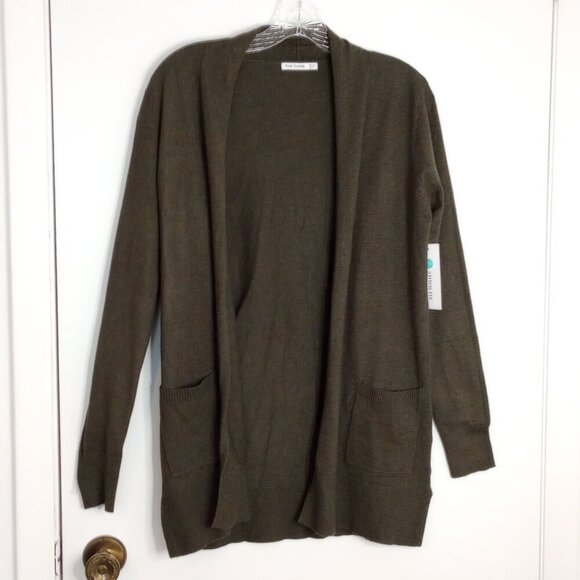 Pink Clover Dark Green Open Front Pocket Cardigan NWOT - Picture 1 of 7